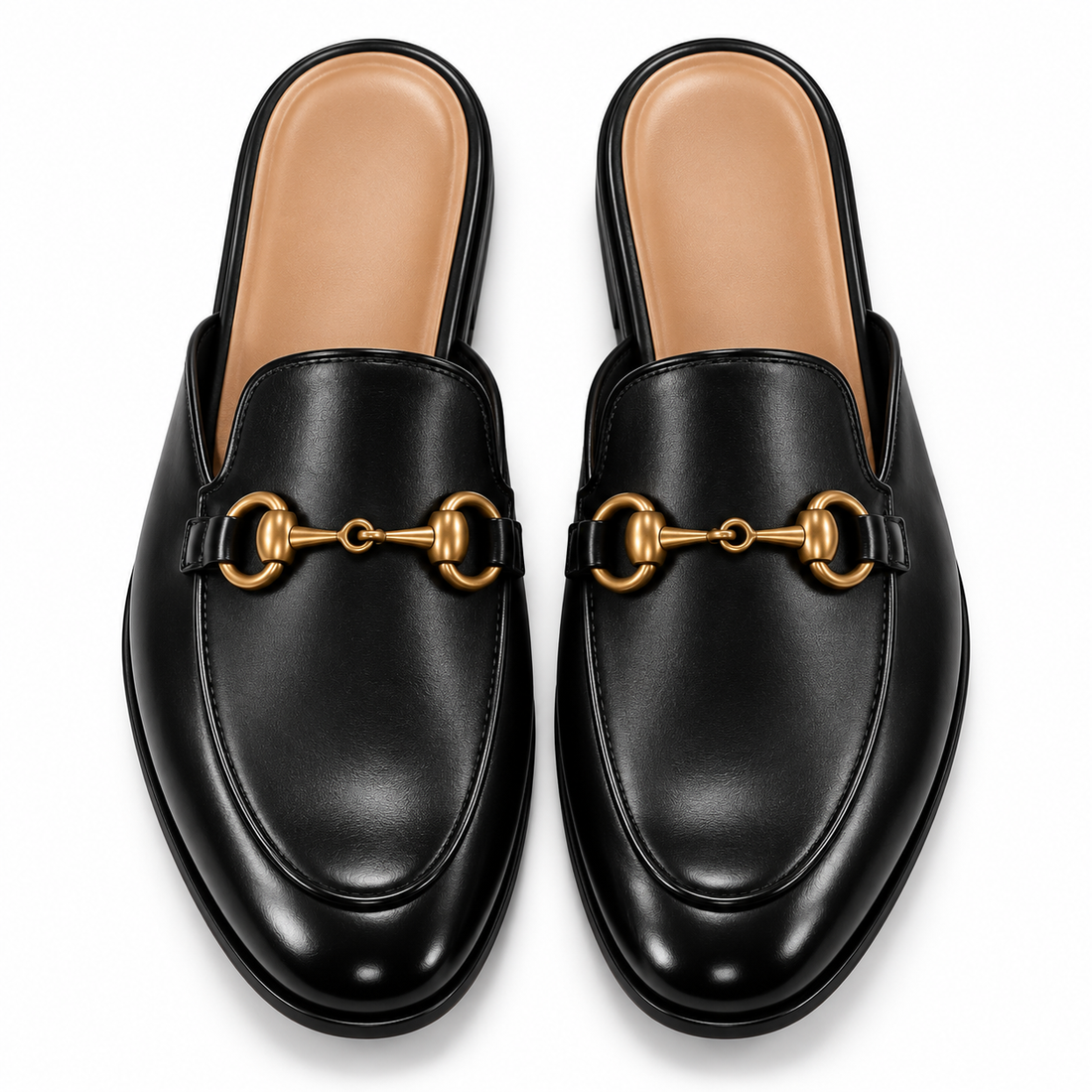 Classic Black Horsebit Mule Loafers