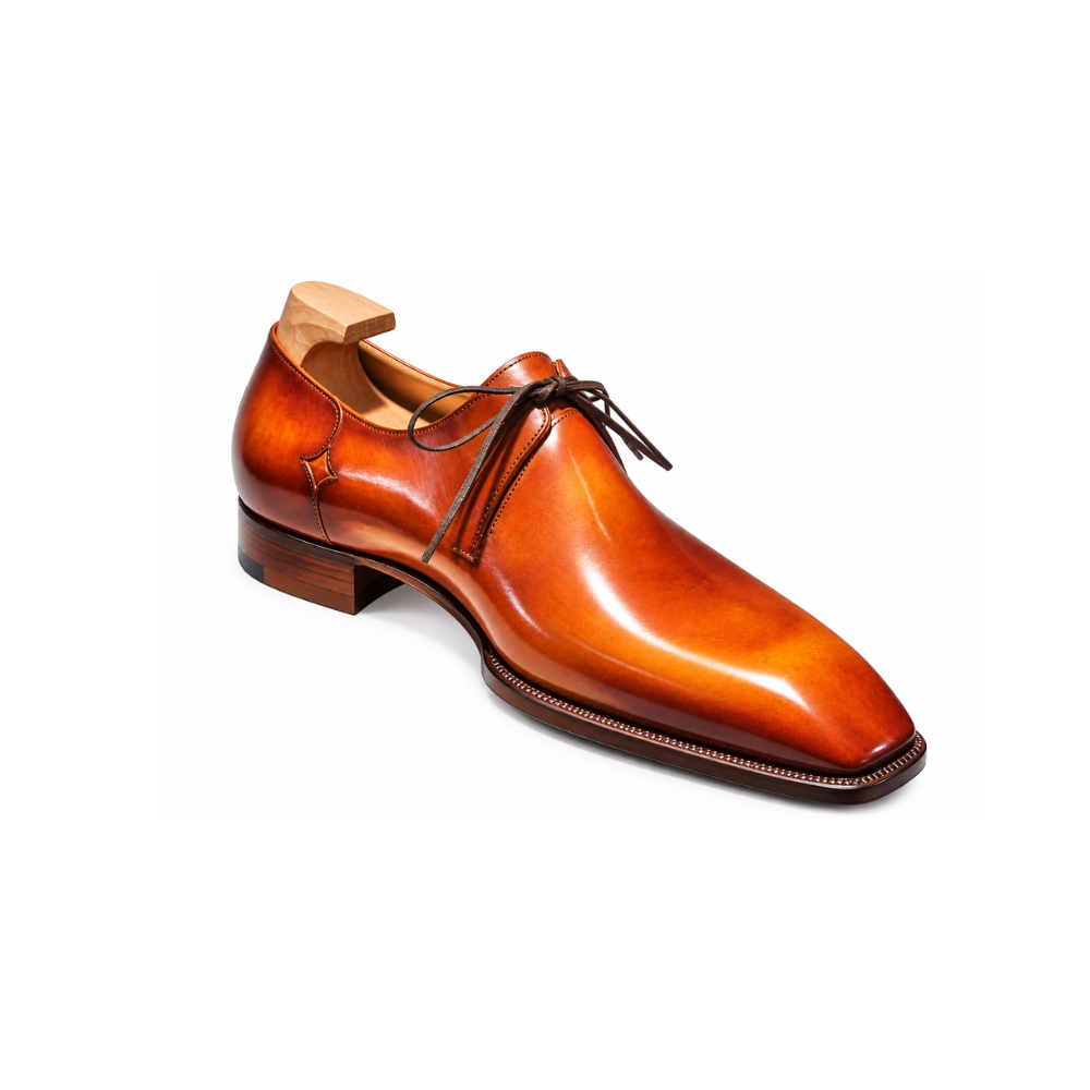 Men’s Premium Tan Leather Lace-Up Dress Shoes